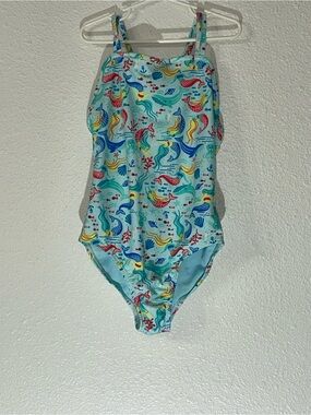 GAP Kids Light Aqua Graphic Swim One-Piece